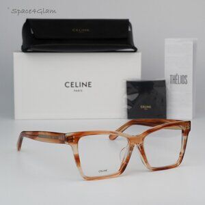 BRAND NEW Celine CL50023F 056 Orange Havana Butterfly Women Eyeglasses CL 50023F